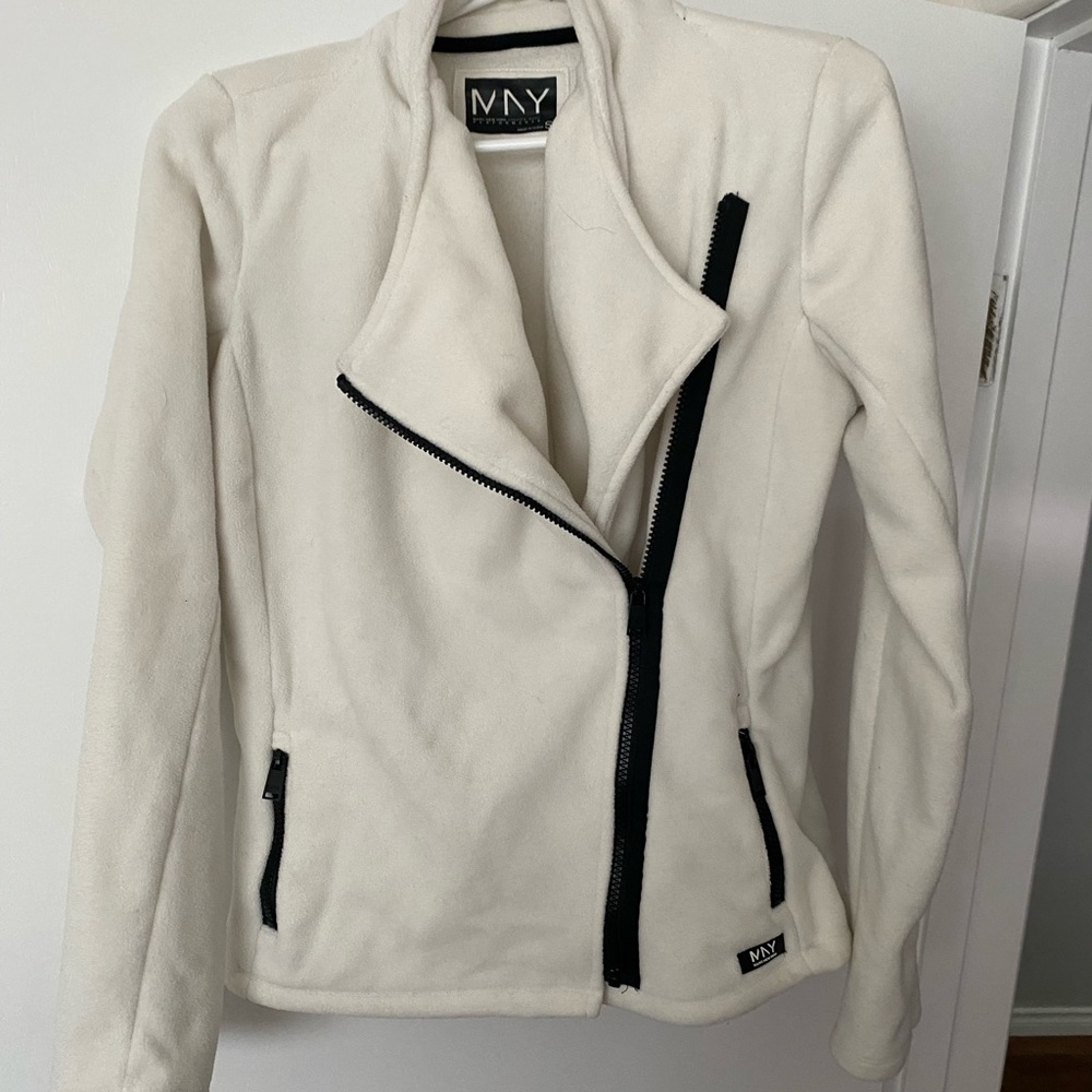 Cream colour warm fleece sweater - sz sm